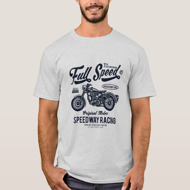 Full Speed Speedway Motorcycle Racing T-Shirt (Front)