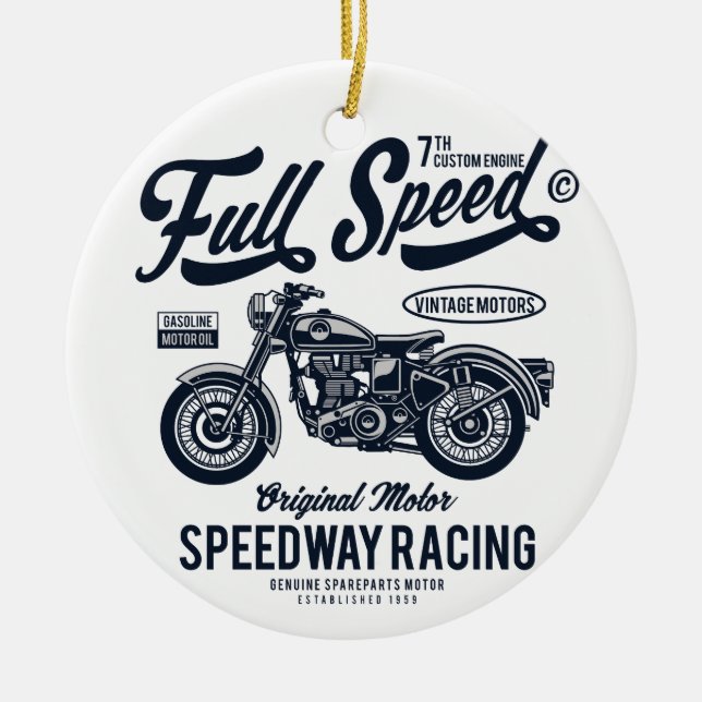 Full Speed Speedway Racing Ceramic Ornament (Front)