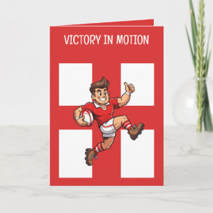 Full Sprint Victory Cheerful Rugby Hero Card