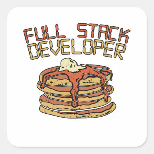 Full Stack Developer Software Programmer Pun Gift Square Sticker
