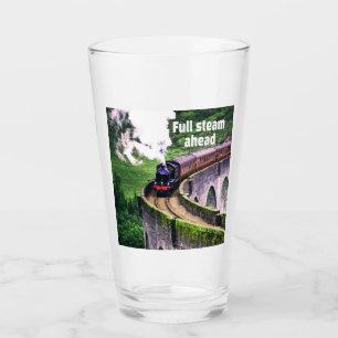 Full steam ahead Locomotive Train on Bridge Glass