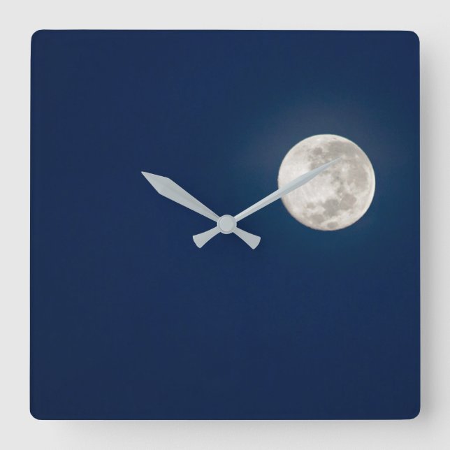 Full Super Moon | Peru Laka Titicaca Square Wall Clock (Front)