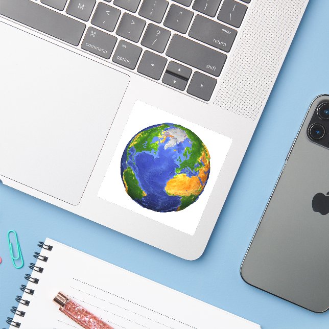 Full The Earth Showing Topographic Data. (Laptop w/ iPhone)