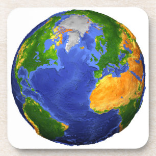 Full The Earth Showing Topographic Data. Coaster