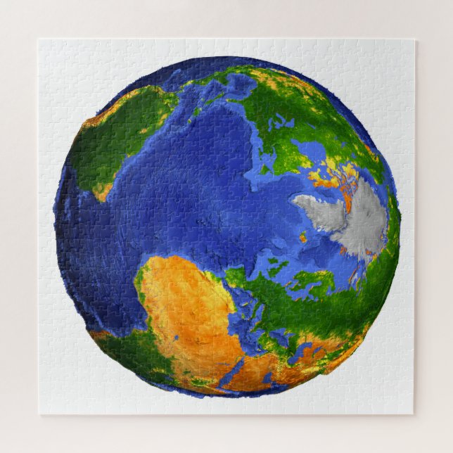 Full The Earth Showing Topographic Data. Jigsaw Puzzle (Horizontal)