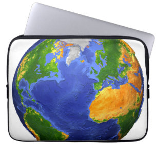 Full The Earth Showing Topographic Data. Laptop Sleeve