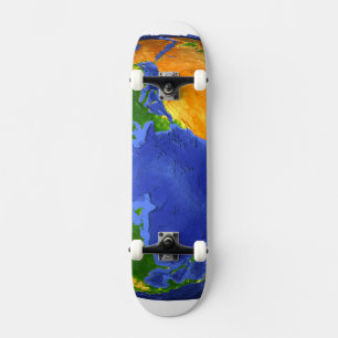 Full The Earth Showing Topographic Data. Skateboard