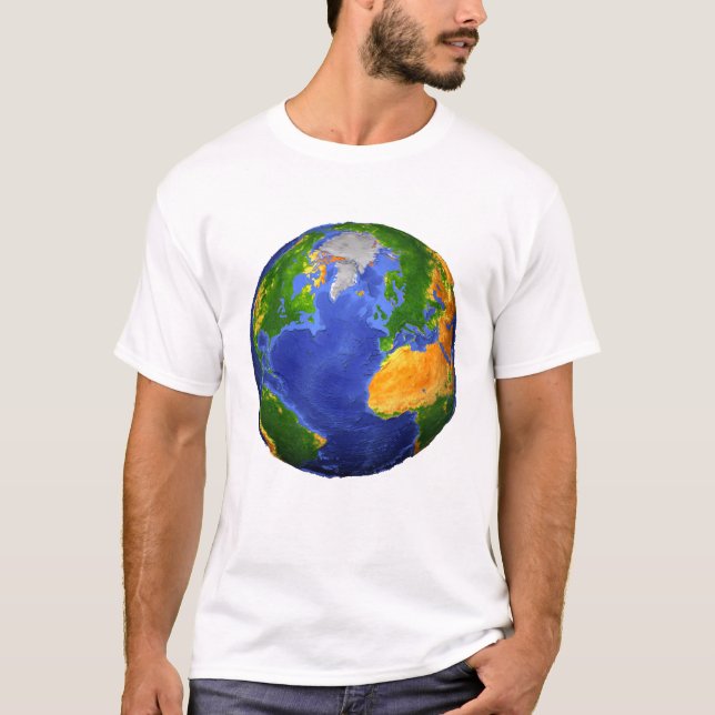 Full The Earth Showing Topographic Data. T-Shirt (Front)