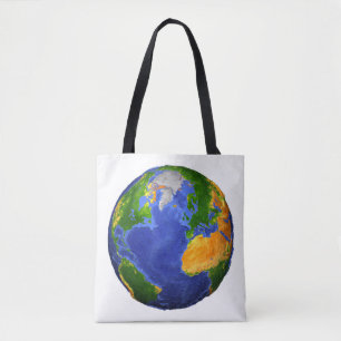 Full The Earth Showing Topographic Data. Tote Bag