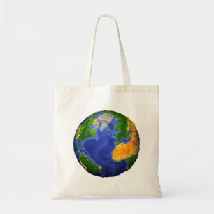 Full The Earth Showing Topographic Data. Tote Bag