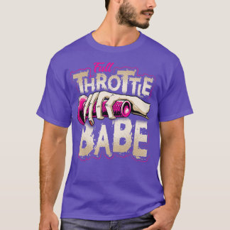 FULL-THROTTLE BABE Biker Dirt-bike Motocross Tee t