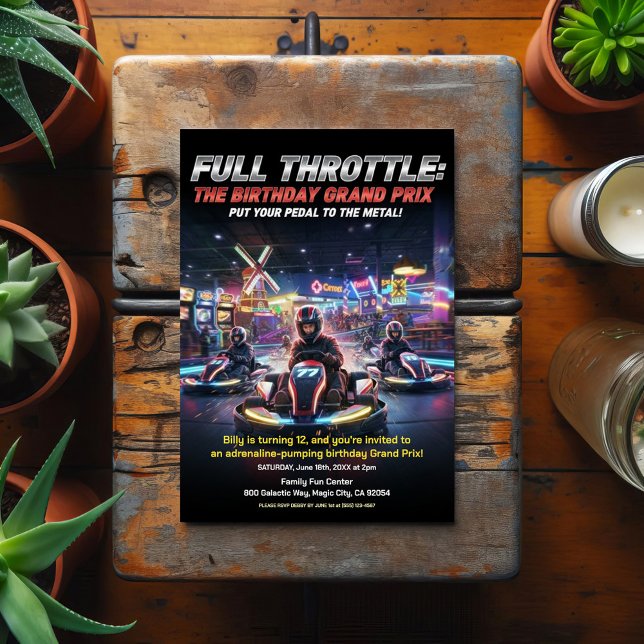 Full Throttle Racing Birthday Party Postcard (Creator Uploaded)