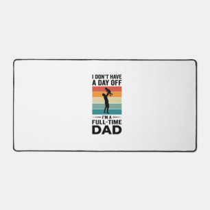 Full-Time Dad Vintage Graphic T-Shirt Design_1 Desk Mat
