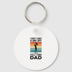 Full-Time Dad Vintage Graphic T-Shirt Design_1 Key Ring