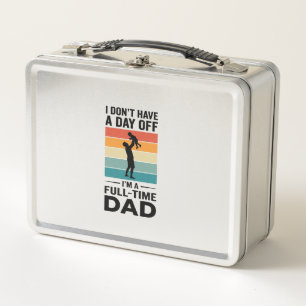 Full-Time Dad Vintage Graphic T-Shirt Design_1 Metal Lunch Box