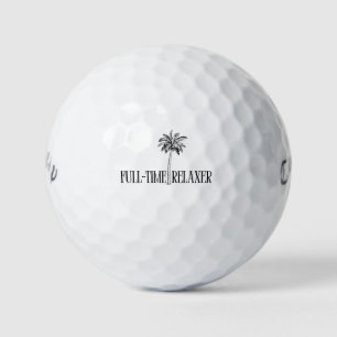 'Full-Time Relaxer' Funny Retirement Party Gift Golf Balls