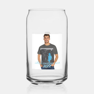 Full Vertical Photo - Script Custom Text Can Glass