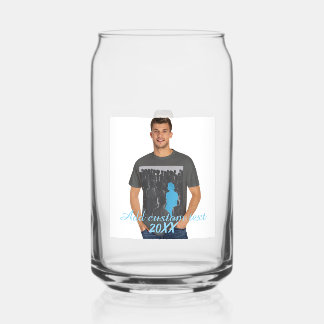 Full Vertical Photo - Script Custom Text Can Glass