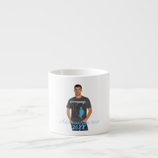 Full Vertical Photo - Script Custom Text  Espresso Cup (Front)