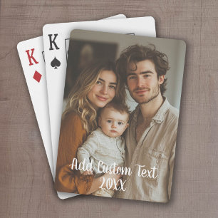 Full Vertical Photo - Script Custom Text Playing Cards