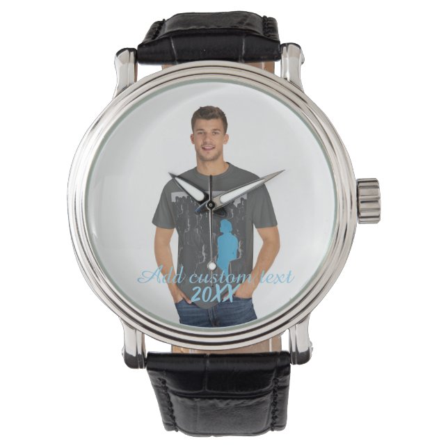 Full Vertical Photo - Script Custom Text  Watch (Front)
