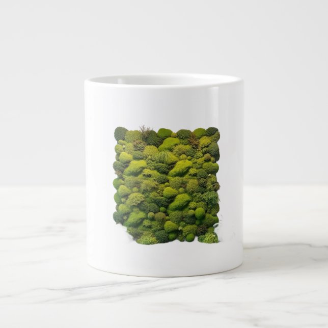 Full Wall Moss Art Installation Maintenance-Free B Large Coffee Mug (Front)
