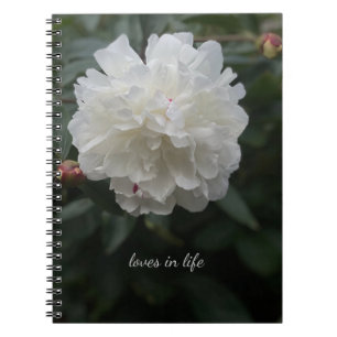 Full White Peony Notebook