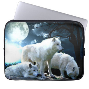 Full Wolf Moon Laptop Sleeve