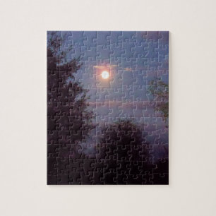 full Wolf Moon rising Jigsaw Puzzle