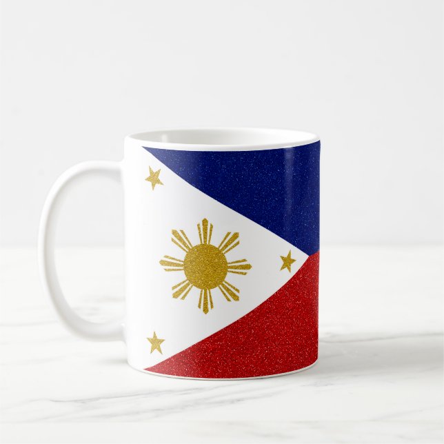 Full-wrap Philippines Glitter Flag Coffee Mug (Left)