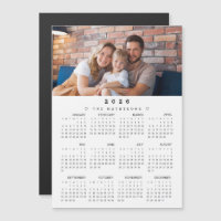 Full Year 2026 Calendar with Photo magnetic