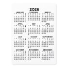Full Year View Calendar - Basic Minimal Card
