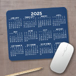 Full Year View Calendar - horizontal Mouse Pad<br><div class="desc">Blue and White - A minimal, basic 12 month calendar with a solid colour background. A standard look for your home office or school locker. The fonts are simple to read, and the colours can be changed. -------- If you open the customise area, it will take to you to an...</div>