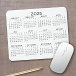 Full Year View Calendar - horizontal Mouse Pad<br><div class="desc">Grey and White - A minimal, basic 12 month calendar with a solid colour background. A standard look for your home office or school locker. The fonts are simple to read, and the colours can be changed. -------- If you open the customise area, it will take to you to an...</div>