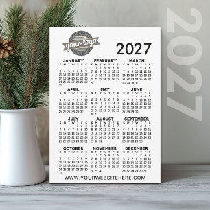 Full Year View Calendar with Company Logo Invitation