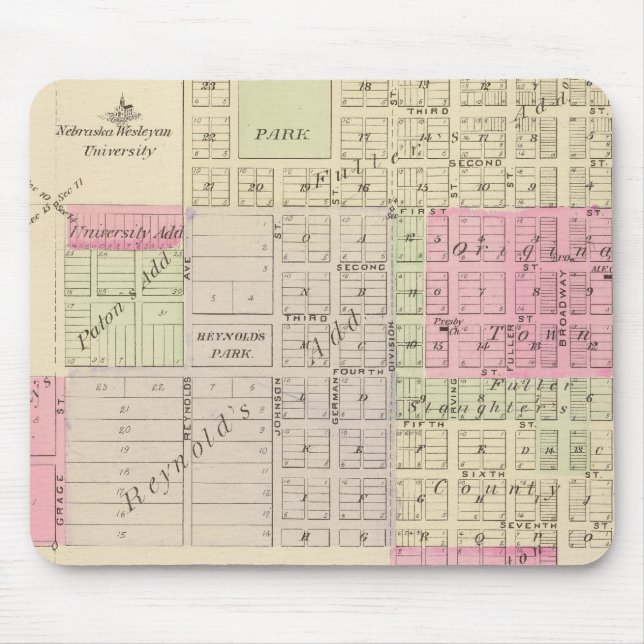 Fullerton and Genoa, Nebraska Mouse Pad (Front)