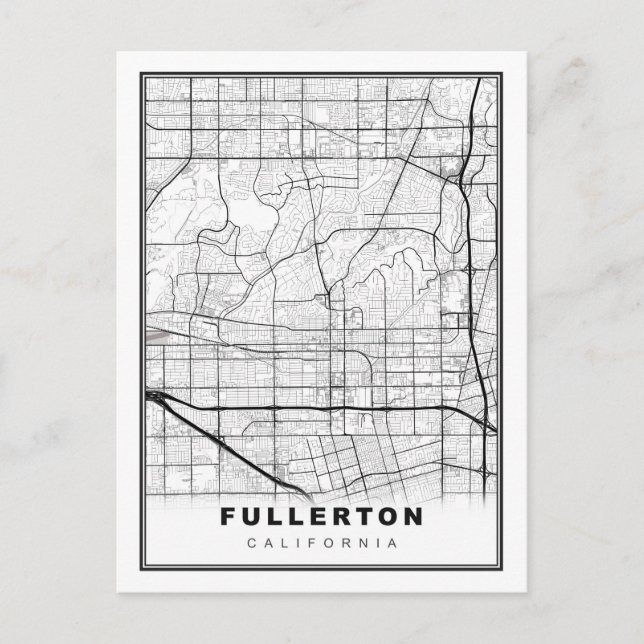 Fullerton Map Holiday Postcard (Front)