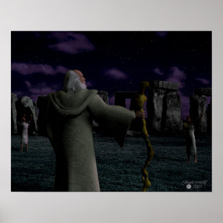 Fullmoon at Stonehenge Poster