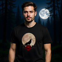 Fullmoon Bleeding Rose With Wolf 