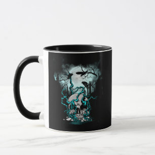 Fullmoon Raven Skull Graveyard Mug