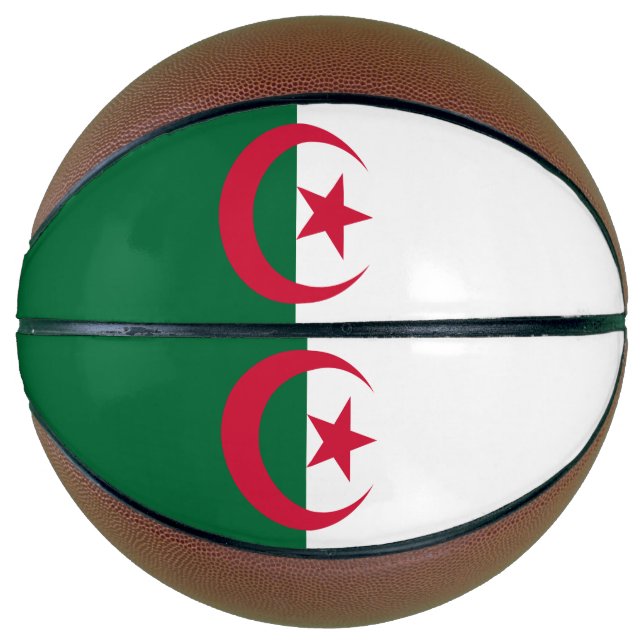 Fullsize Basketball with Flag of Algeria (Front)