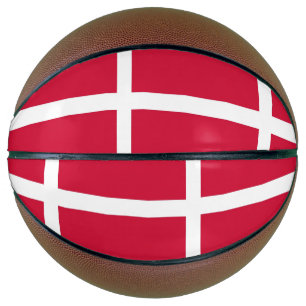 Fullsize Basketball with Flag of Denmark