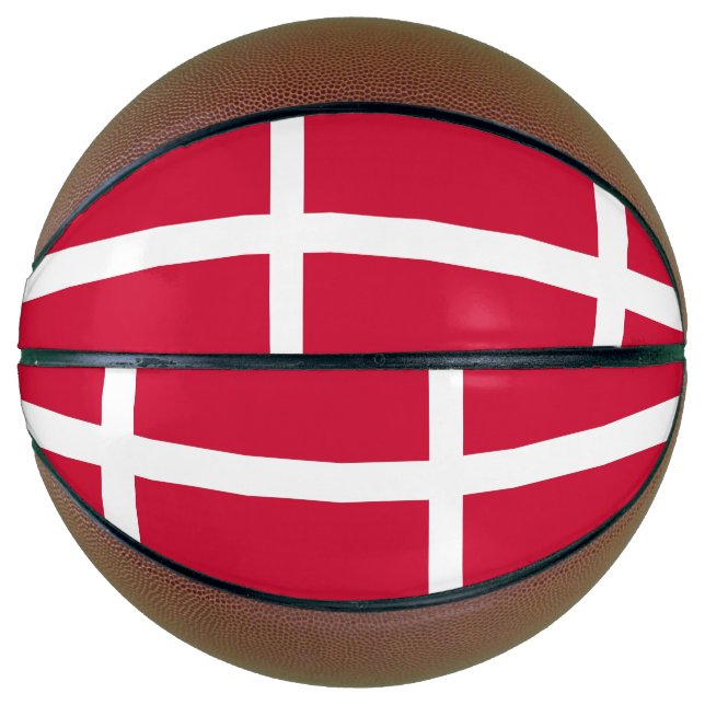 Fullsize Basketball with Flag of Denmark (Front)