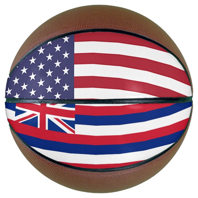 Fullsize Basketball with Flag of Hawaii, USA (Front)