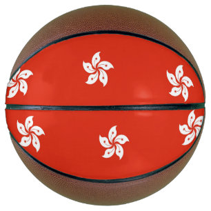Fullsize Basketball with Flag of Hong Kong