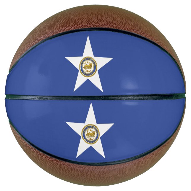 Fullsize Basketball with Flag of Houston (Front)