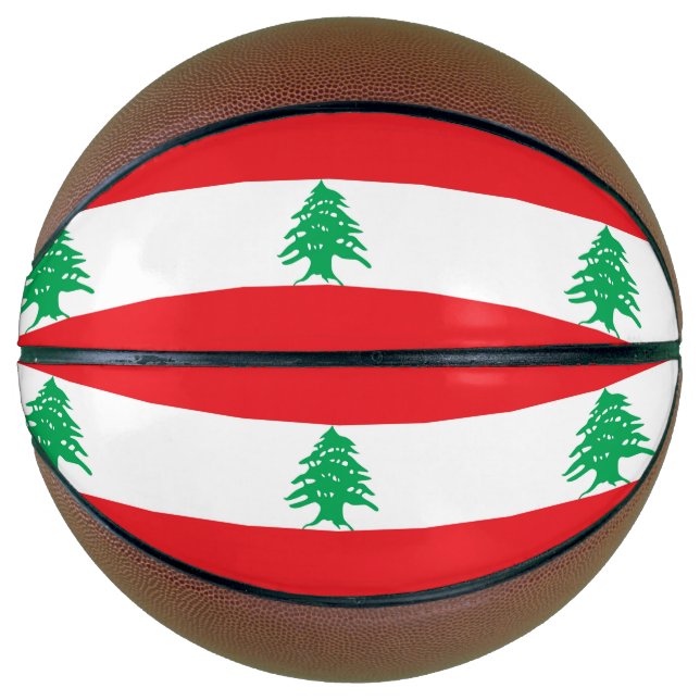 Fullsize Basketball with Flag of Lebanon (Front)