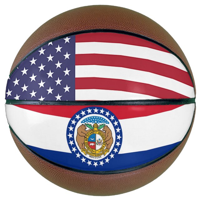 Fullsize Basketball with Flag of Missouri USA (Front)