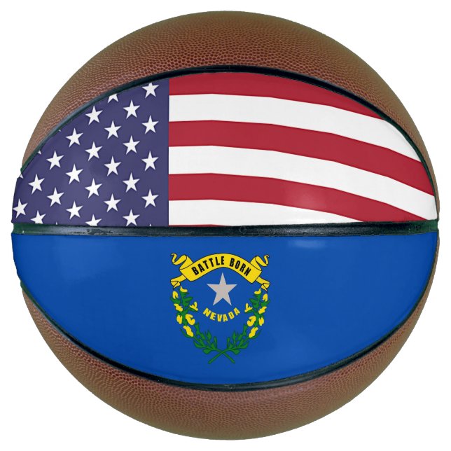 Fullsize Basketball with Flag of Nevada, USA (Front)