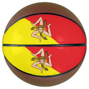 Fullsize Basketball with Flag of Sicily, Italy